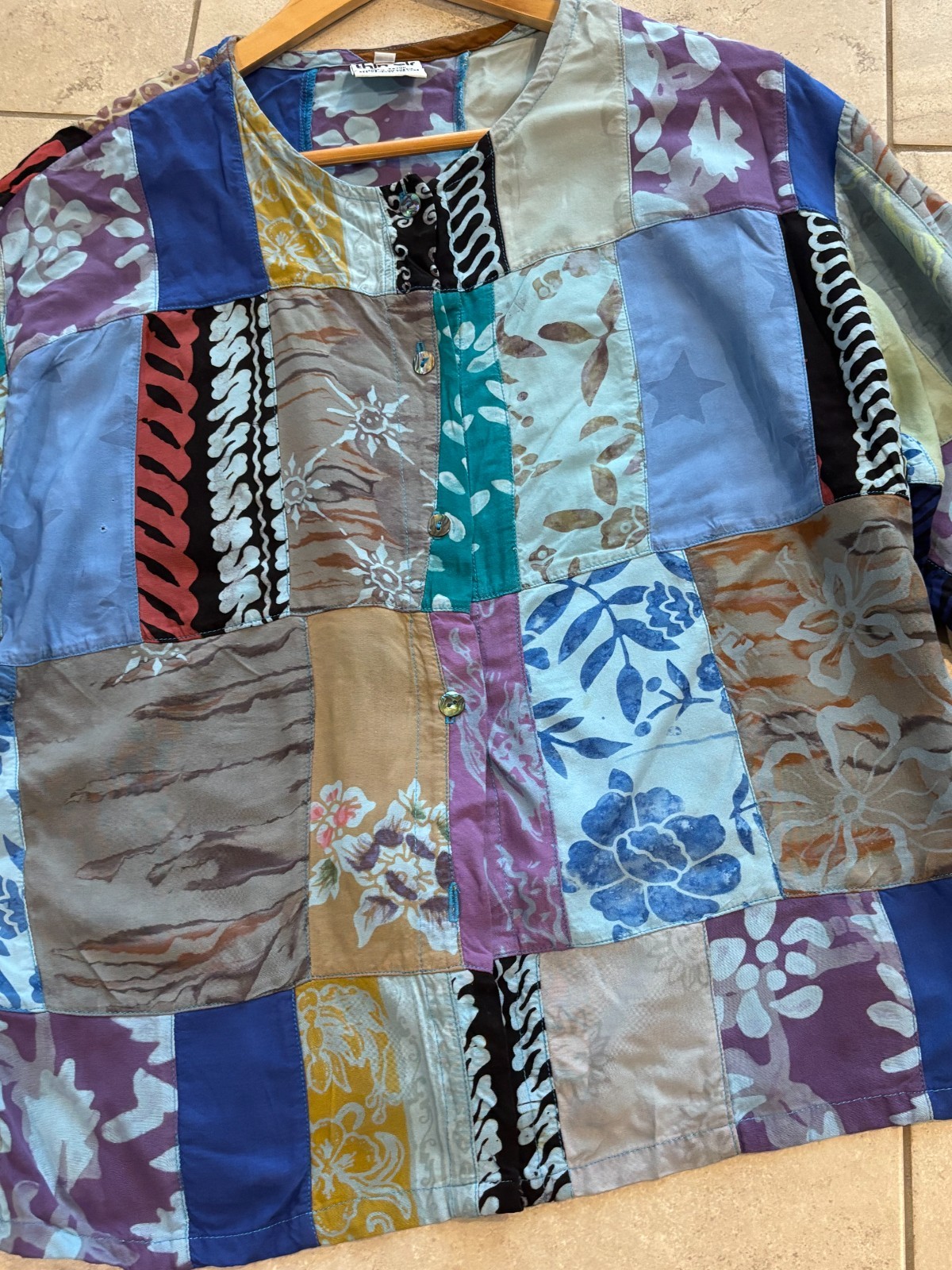 Thin Air Rayon Floral Print Patchwork Bohemian In… - image 3