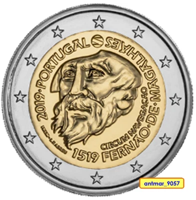 Portugal - 2 Euro Commémo 2019 - Tour Monde de MAGELLAN - MAGALAHAES - * UNC * - Photo 1/2