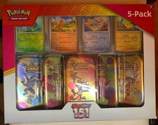 Pok mon TCG Scarlet Violet 151 Mini Tins 5-Pack Costco Bundle Box New