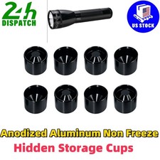 8PCS Dry Storage Hidden Storage Cups Aluminum For Maglite C Cell Flashlights US