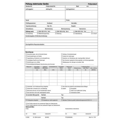 Beha-Amprobe Prüfprotokollblock FTC00001279D Messgeräte 3313435