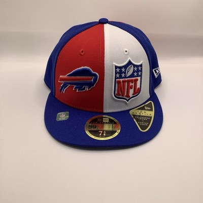 Buffalo Bills NFL New Era 59Fifty Hat Cap 2023 Sideline Pinwheel Fitted 7 3/8