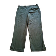 Ann Taylor Loft Wide Leg Dressy Capris Size 12 Side Zipper Green