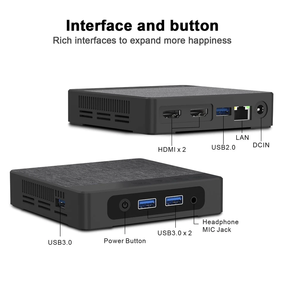 Mini PC Intel N4000, 6GB RAM 64GB Storage, Dual 4K HDMI, Compact Mini Desktop... - Image 2 of 4