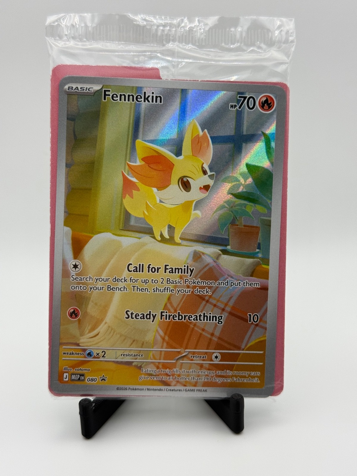 Pokémon TCG Fennekin Mep Promo 80 Pokemon Card Near Mint. Sealed!!!