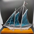 Vintage Handcrafted Stained Glass Sailboat Decor Signed Lloyd Linscott — photo 6