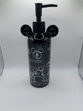 Disney Mickey Mouse Black Soap Dispenser 9in Ceramic Sketchbook Lotion Pump