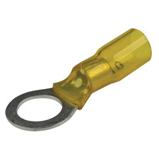 Heat Shrink Ring Terminals, Stud: 5/16 In., Wire Range: 12-10, 25-Pack