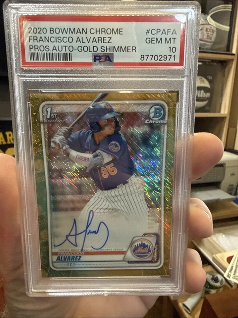 2020 Bowman Chrome FRANCISCO ALVAREZ 1st Auto Gold Shimmer 25/50 PSA 10 #CPA-FA