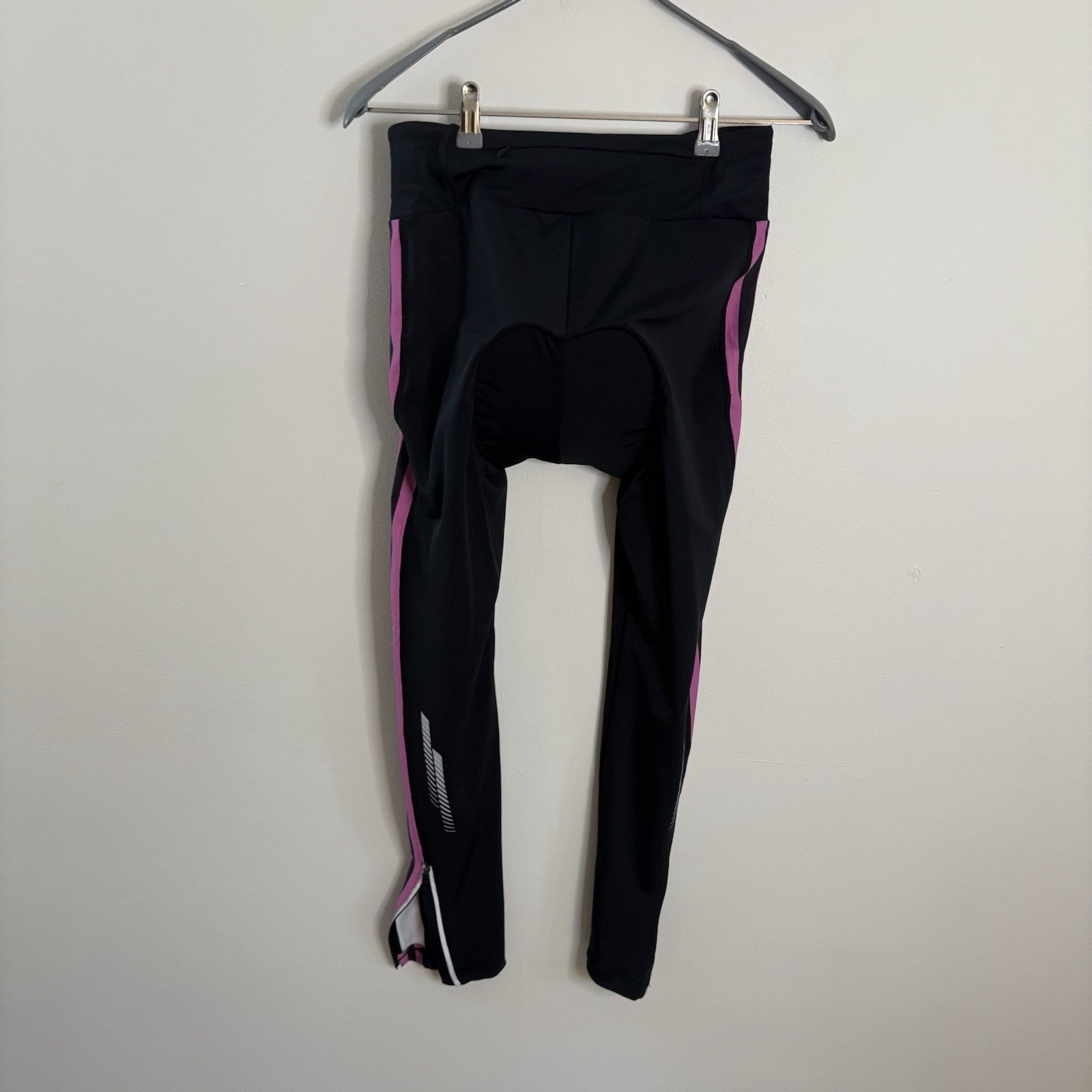 Womens Black Pink Cycling Padded Compression Pants Size L Beroy Sports M5