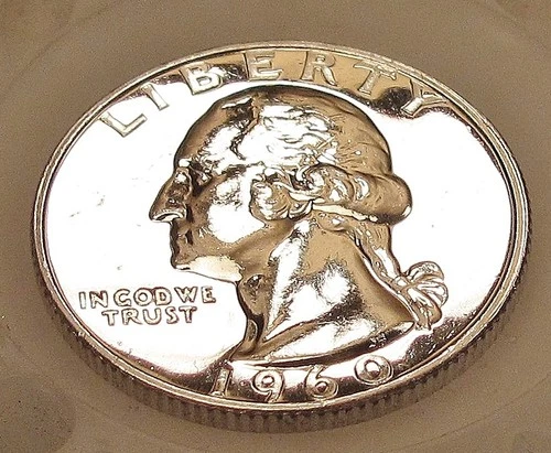 1960 Choice  Proof Quarter 90% Silver  Blazing Mirrored Surface #117 - 1