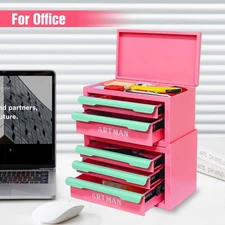 Desktop Storage Cabinet Box Office Workstation Stationery Rack Cosmetic Drawer