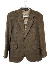 Pendleton Men's Wool Houndstooth Sport Coat Blazer Brown Single Breasted 44