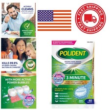 3 Minute Antibacterial Dental Appliance Cleanser Tablets 60 Count for Deep Clean