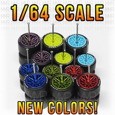 164 Scale Bbs Lm V4 20 Spoke Real Riders Wheels Rims Tires Set For Hot Wheel