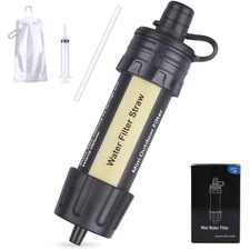 Portable Mini Water Filter Straw for Outdoor Survival and Hiking 99.99% Bacteria