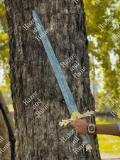 Templer Crown Damascus Sword Crusader Knight Medieval Display or Cosplay Gift Bf