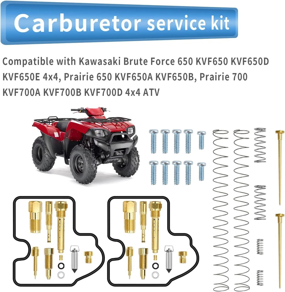 Carburetor Repair Kit  FOR Kawasaki Brute Force 650 KVF650E 4x4 2005 - 2009 - Image 3 of 4