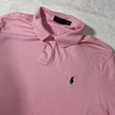 Polo Ralph Lauren Shirt Mens Large Pink Cotton Classic Fit Short Sleeve