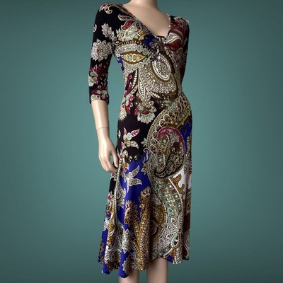 Roberto Just Cavalli VTG Y2k Paisley Floral DRESS Size S