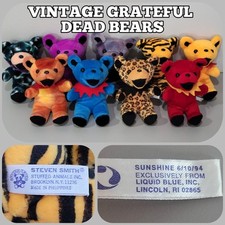 Grateful Dead Steven Smith 7" Bear Plush 9x Lot Bean Bag 80-90s' VINTAGE CLEAN