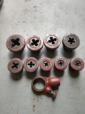 Lot of 9 Ridgid 00-R B Bolt Threader Dies 5/16, 3/8, 7/16, 1/2, 9/16, 3/4, 7/8 1