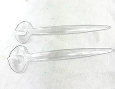 Vtg Tupperware Acrylic Serving Salad Tongs Clear Fork & Spoon 11" Plastic Server