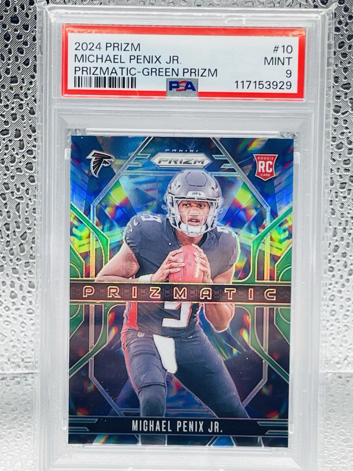 MICHAEL PENIX JR - 2024 Prizm Prizmatic Green Prizm MINT PSA 9 - FALCONS