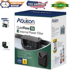 Aqueon QuietFlow 10 E Power Filter for 10 Gallon Aquariums - Silent & Efficient