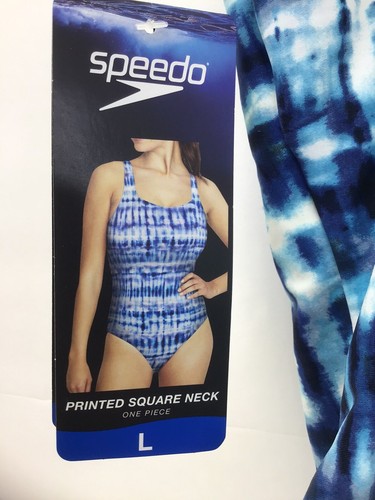SPEEDO SWIM ONE-PIECE BATHING SUIT WOMENS SIZE Large Printed Square Neck NEW NWT - Picture 10 of 10