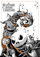 1993 The Nightmare Before Christmas Poster Print Jack Skellington Sally 💀🎅🎃