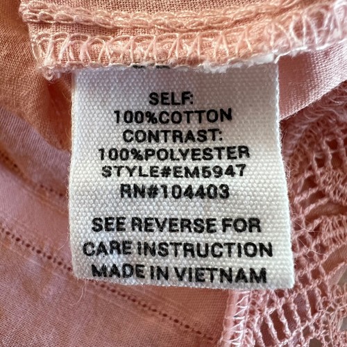 Blusa sin mangas E&M con ribete de encaje para mujer L punto suizo sin mangas con lazo rosa - Imagen 9 de 11