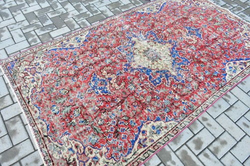 Vintage Rug, Oriental Rug, 4.4x7.9 ft Area Rug, Bedroom Rug, Turkish Rug - Picture 2 of 6