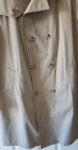 Vintage Botany Weather Topper Trench Coat Mens 44 Long Khaki Removable Lining - Picture 4 of 16