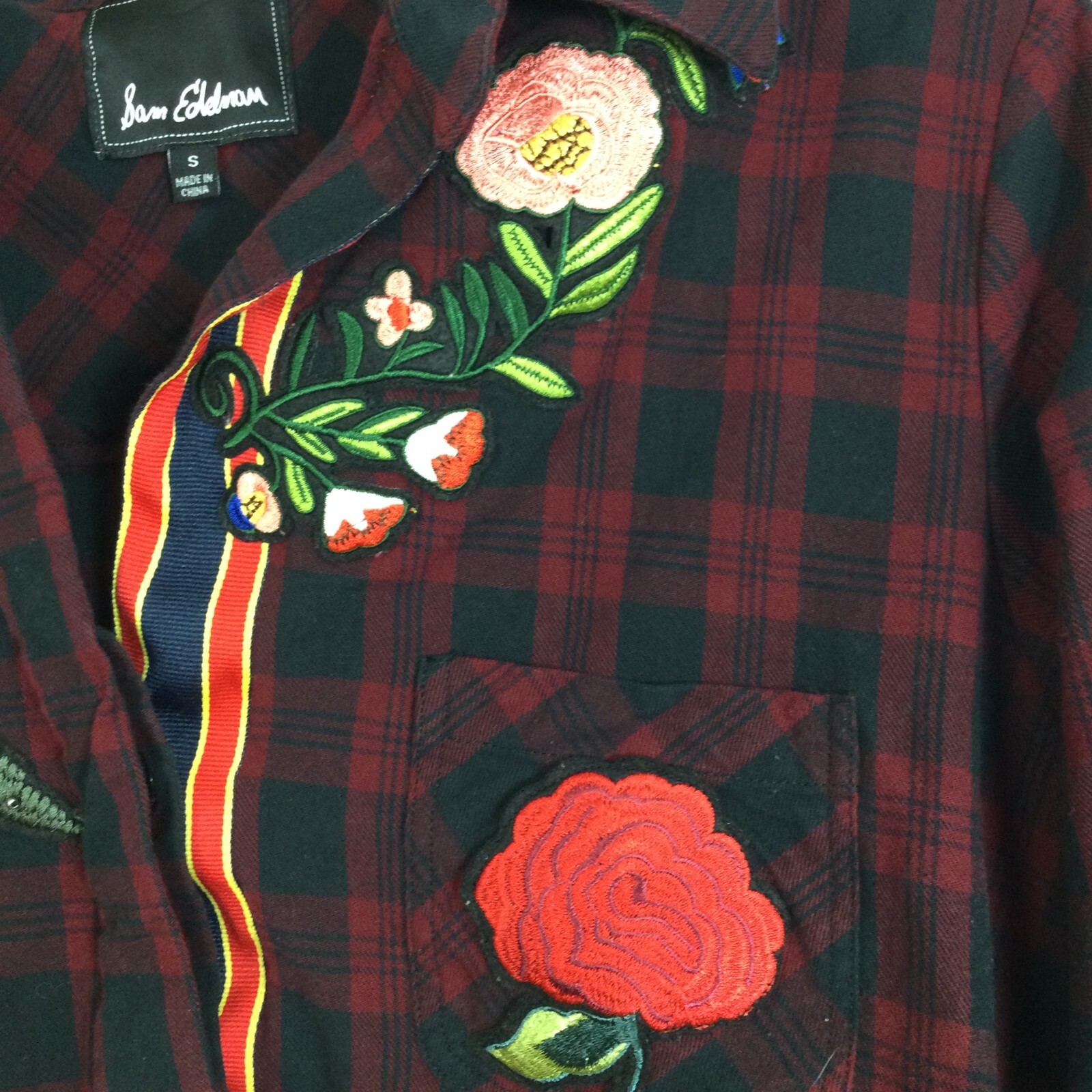 Sam Edelman Patchwork Flannel Sparrow Embellished… - image 3