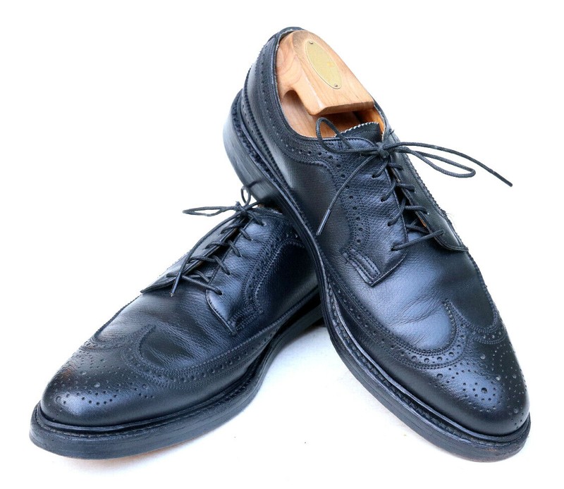 Florsheim Royal Imperial 5 Nail Kenmoor Pebbled Leather Long Wingtip 96624 9.5A