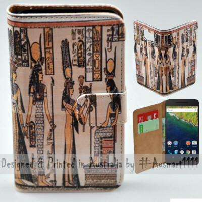 For Google Pixel Series - Egypt Papyrus Art Print Wallet Mobile Phone Case Cover