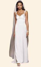Galina Signature Wedding Dress VC9837 White Beaded Size 8 Free Shipping