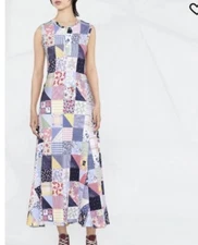 142 Rare Polo Ralph Lauren Patchwork Maxi Check Pattern Day Dress XS