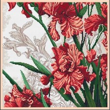 Counted Cross Stitch Kit Irises Flowers DIY