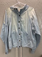 Life In Progress Sun Bleached Hooded Jean Jacket Women’s Size Small