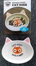 Cat shaped Dish Bowl Ceramic - Cats Don't Give A #@$%