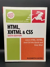 HTML, XHTML & CSS : Visual QuickStart Guide Elizabeth Castro (37, Paperback)  💐