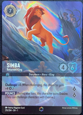 Disney Lorcana Simba Returned King ENCHANTED eng 1 print | eBay