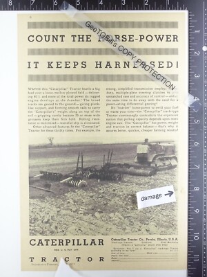 1933 AD for Caterpillar track type crawler tractor farm tractor 1934 1935