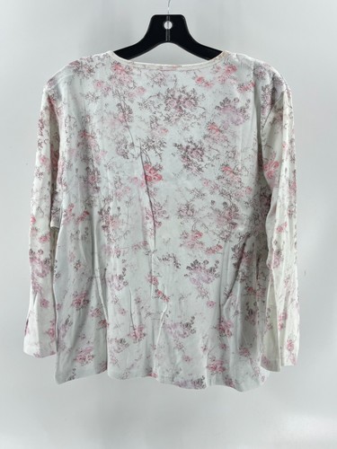 Spencer Jeremy Woman Plus Long Sleeve Floral Beaded Rhinestone Shirt Top Size 1X - Picture 6 of 14
