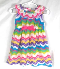 Wonder Kids Girls Sleeveless Dress Size 2T Sun Dress Stretch Waist Colorful