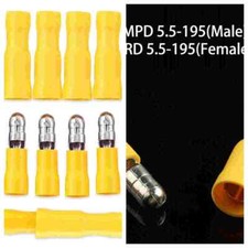 100/50X Yellow Insulated Female/Male Bullet Butt Connector Wire Crimp Terminals