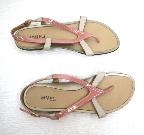 VANELI - SANDALIAS MUJER ROSA Y BEIGE CON TIRAS - PLANAS - TALLA 9,5M - Imagen 2 de 7