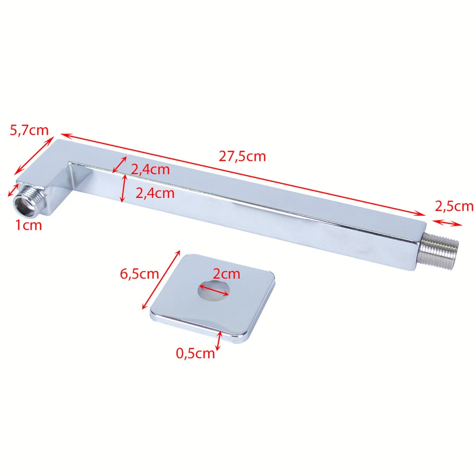 30cm Bras Axial Console Murale Métal Chromé Pour ,Pomme de Douche Barre ( arm - Photo 1/4